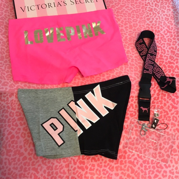 PINK Victoria's Secret Other - 2 BOY SHORT BUNDLE W/ Lanyard